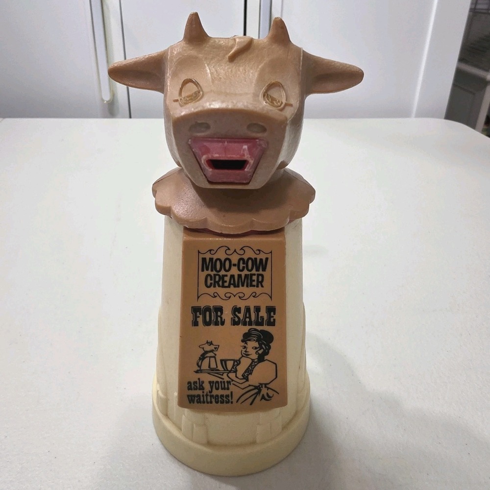 VTG Moo Cow Coffee Creamer Holder Dispenser Container Whirley Industries RARE !